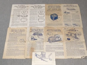 Lionel Surtido de Hojas de Instrucciones de Operación - Juego de 9 ~ TS - Imagen 1 de 5