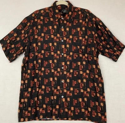 Camisa J. Ferrar Para Hombre Con Botones Mediana Negra Amarilla Naranja Informal Viscosa Foto 1 de 4