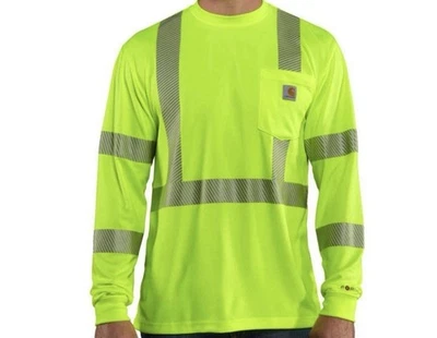 New Carhartt Men's High Visibility Force Long Sleeve Class 3 T-Shirt 3XL Tall - Image 1 of 3