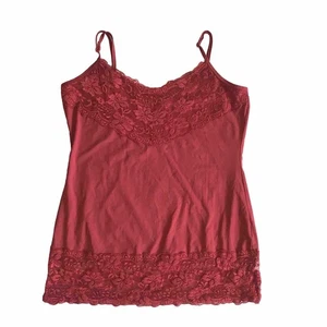 Top Cami Babydoll Y2K Studio Y Talla L Rosa Rojo Encaje Bordado Coqueta Hada Capricho - Imagen 1 de 8