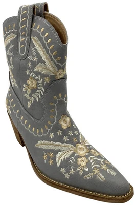 Miracle Miles Women's Corral Embroidered Short Boots Smoke Gray - Image 1 of 3