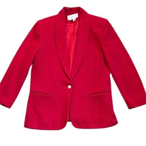 Vintage Fundamental Things 100% Wool Blazer Women's 12 Red - Picture 1 of 8