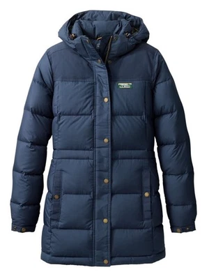 LL Bean Mountain Classic Down Parka Hooded Jacket Downtek Blue Women’s Large  - Image 1 of 4