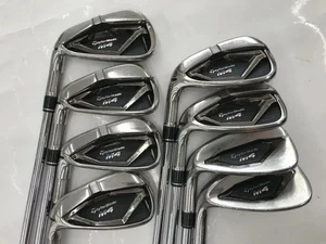 TaylorMade M4 2021 lefty Iron Set 5-9,Pw,Aw,Sw 8pc Flex Stiff REAX 90 Steel - Picture 1 of 8