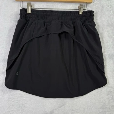 Lululemon Hotty Hot Skort Largo Talla 6 Tiro Alto Negro Tenis Pickleball Atlético Foto 1 de 4
