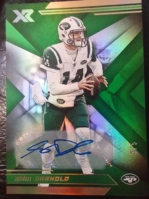Sam Darnold Auto /5 Green color match 2019 XR Football - Image 1 of 4