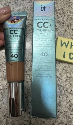 IT Cosmetics CC+ Oil-Free Matte Poreless Cream + Concealer DEEP 1oz/32mL FULL SZ - Image 1 of 4