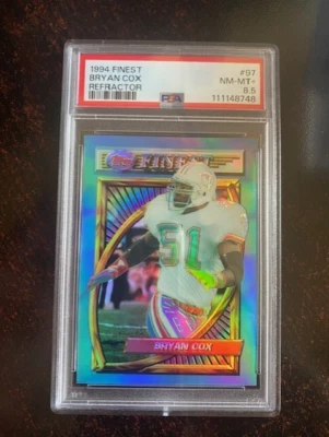 1994 Topps Finest Refractor Bryan Cox HOF PSA-8.5 - Image 1 of 2
