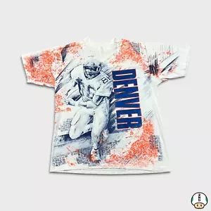 Camiseta De Colección Años 90 Denver Broncos Para Hombres XL Blanca AOP EE. UU. Puntada Única NFL Camiseta - Imagen 1 de 9