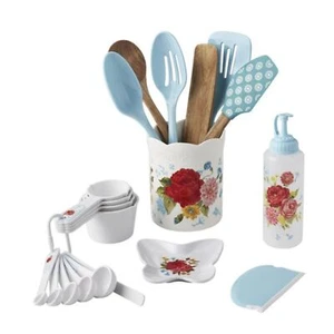 Pioneer Frau 20-teiliges Küchenhelfer-Set süße Rose Blumen GESCHENK NEU - Bild 1 von 7