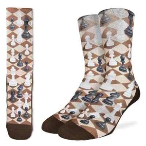 Tablero de Ajedrez Para Hombre Calcetines Activos Crew Talla 8-13 Buena Suerte Novedad Moda Nuevos - Imagen 1 de 1