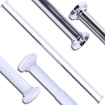 Extendable Shower Curtain Rail Rod Telescopic Pole Chrome 125-220cm HomeCentre?