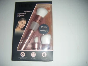 Flare Light-up Makeup Brush Rechargeable Heads Rose with Travel Bag USB Charger - Picture 1 of 2