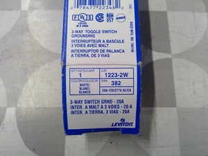 Leviton 1223-2W 20A 120-277V 3-Wege-Schalter, weiß **kostenloser Versand** - Bild 1 von 4