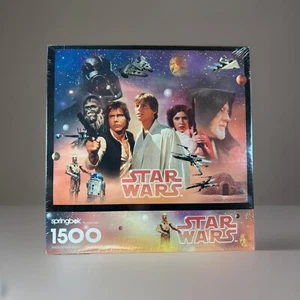 1995 STAR WARS 1500 Piece Springbok By Hallmark Jigsaw Puzzle Sealed - Picture 1 of 2