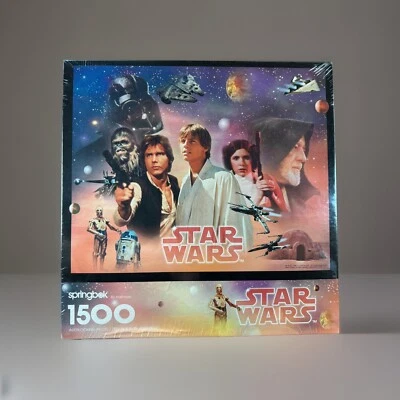 1995 STAR WARS 1500 Piece Springbok By Hallmark Jigsaw Puzzle Sealed - Image 1 of 2
