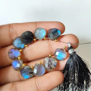 Best Labradorite Briolette Gemstone strand Size 12 MM Heart Shape Gift For her - Picture 1 of 4