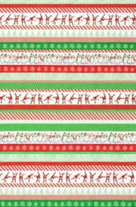 Robert Kaufman - Christmas Jamboree Santa Gymnast Stripe - Quilting Fabric - Picture 1 of 4