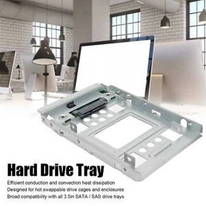 Hard Drive Tray Good Heat Dissipation Hot Swap Silver 2.5in SSD to 3.5in - Afbeelding 1 van 12