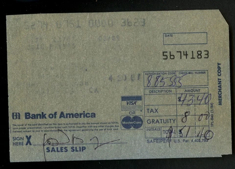 Joan Rivers signed autograph Credit Card Receipt Le Dome Restaurant in Hollywood Cover