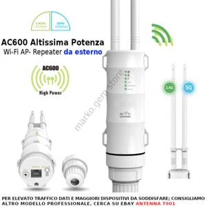 AMPLIFICATORE SEGNALE WIFI REPEATER DA ESTERNO 5Ghz RIPETITORE WI FI RETE LAN - Foto 1 di 1