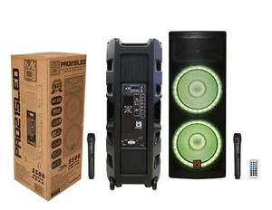 MR DJ PRO215LED Professional Dual 2x15" 5500W PA DJ Bluetooth Powered Speaker - Picture 1 of 7