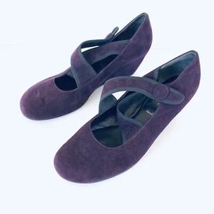 Hogl Of Austria Purple Suede Black Trim Cross Over Instep Wedge Heel Size UK 6.5 - Picture 1 of 11