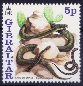 Gibraltar 2001 MNH, escalera serpiente, reptiles - Imagen 1 de 1