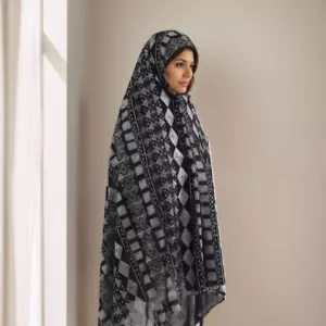 1920s Ladies vintage Hijab fashion Faux Assuit Foil print scarf shawl Turban - Picture 1 of 25