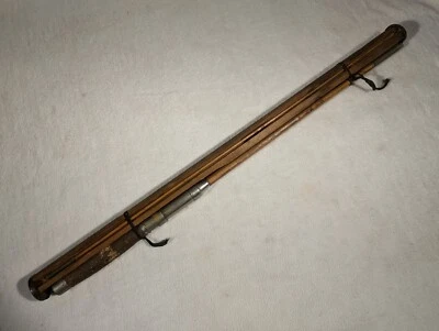 Antique Cane Four Section Fly Fishing Rod ~ Six Sided Octagonal ~ Skeletal Case - Image 1 of 4