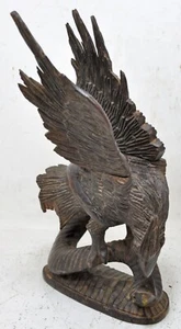 Antique Wooden Eagle Bird Figurine Original Old Very Fine Hand Carved - Picture 1 of 8