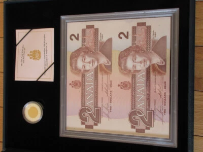 Set of 1996 Canada PROOF Two Dollar Silver Coin & 2 Two Dollars Bill Mint Set RJ - Image 1 of 4