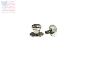 Extra Small 1/4" 6.5mm Screw Back Button Head Stud & Screw USA Made Nickel 1 SET - Picture 1 of 1
