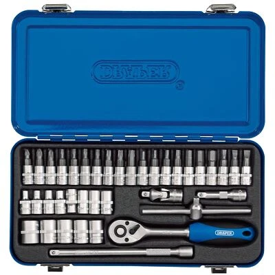 1x 38 Piece Draper 1/4" Square Drive Metric Socket Set In Metal Case - 16366 - Image 1 of 4