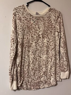Stars Above Women’s Leopard Print 2 Piece Long Sleeve Pajama Set Size Medium - Image 1 of 4