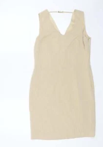 Betty Barclay Womens Beige Polyester Blend Sheath Size 12 V-Neck Zip - Picture 1 of 12
