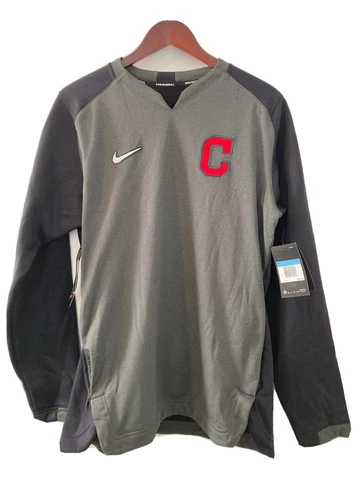 NWT NIKE MENS CLEVELAND INDIANS GUARDIANS THERMAL LONG SLEEVE SWEATSHIRT - MED Cover