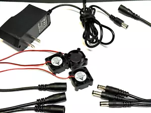 3 fans 2510 12V 2510 mini small Fan Wall Power Supply 110v AC outlet C7 E86 - Picture 1 of 1