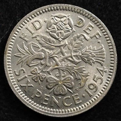 Great Britain 6 Pence 1954, Coin, Inv#G722 - Image 1 of 2