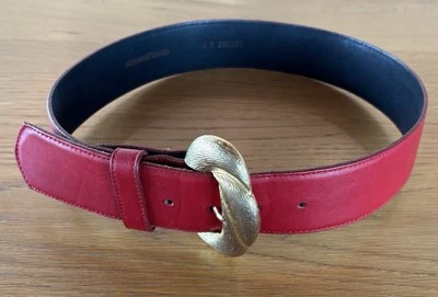 2-дюймовый красный винтажный ремень Ginnie Johansen Inc. 32–34 дюйма L07592 1 М - Изображение 1 из 4