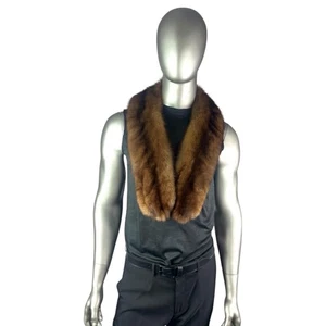 Men’s RUSSIAN SABLE Scarf, I MAGNIN, Sz 46”, Certified Vintage Fur - Picture 1 of 9