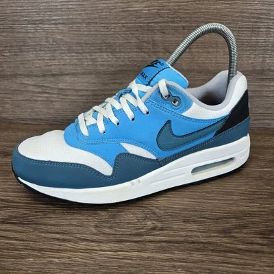Scarpe da ginnastica Nike Air Max 1 taglia UK 5,5 blu nero bianco pelle tessuto rare  - Immagine 1 di 4