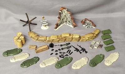 Forces Of Valor 1:32 Assorted Resin Pieces, Base Plates,Sandbags, Barrels++ - Image 1 of 4