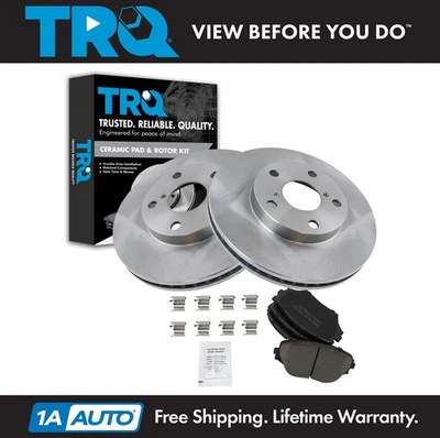 TRQ Front Brake Pad & Rotor Kit Brake Rotor For 2001-2005 Toyota RAV4 - Image 1 of 4
