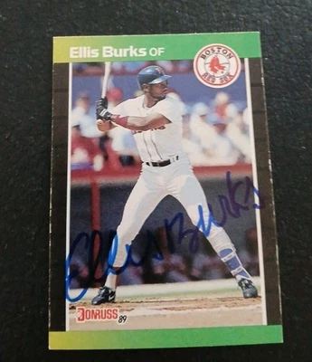 1989 Donruss - Ellis Burks #303 AUTO AUTOGRAPHED SIGNED Boston Red Sox - Image 1 of 2