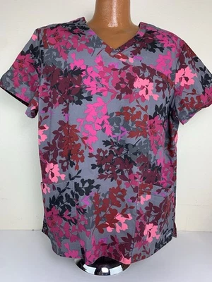 女式 Landau V 领花卉印花磨砂上衣 XXL 码 — 第 1/4 张图片