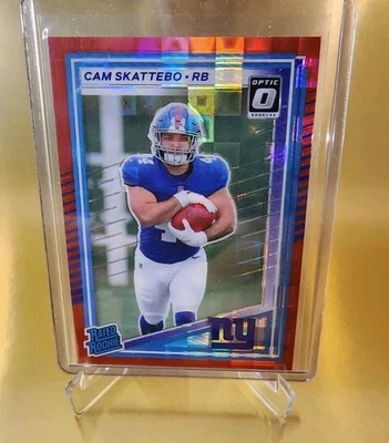 Cam Skattebo 2025 Donruss Optic Rated Rookie Red Pandora Prizm NY Giants #302 - Image 1 of 2