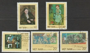 1987 Vietnam 5 Stamps Paintings by Picasso Cto Never Hinged - Picture 1 of 1