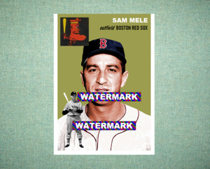 Sam Mele Boston Red Sox 1954 Style Custom Baseball Art Card