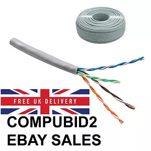 Carrete de cable de red Ethernet 100 m CAT5e GRIS CCA para interiores o exteriores UTP PUBLICACIÓN GRATUITA - Imagen 1 de 1